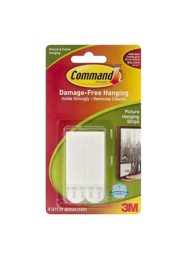 Command Hold Strongly and Damage-Free Picture Hanging Strips White Medium 12 lb