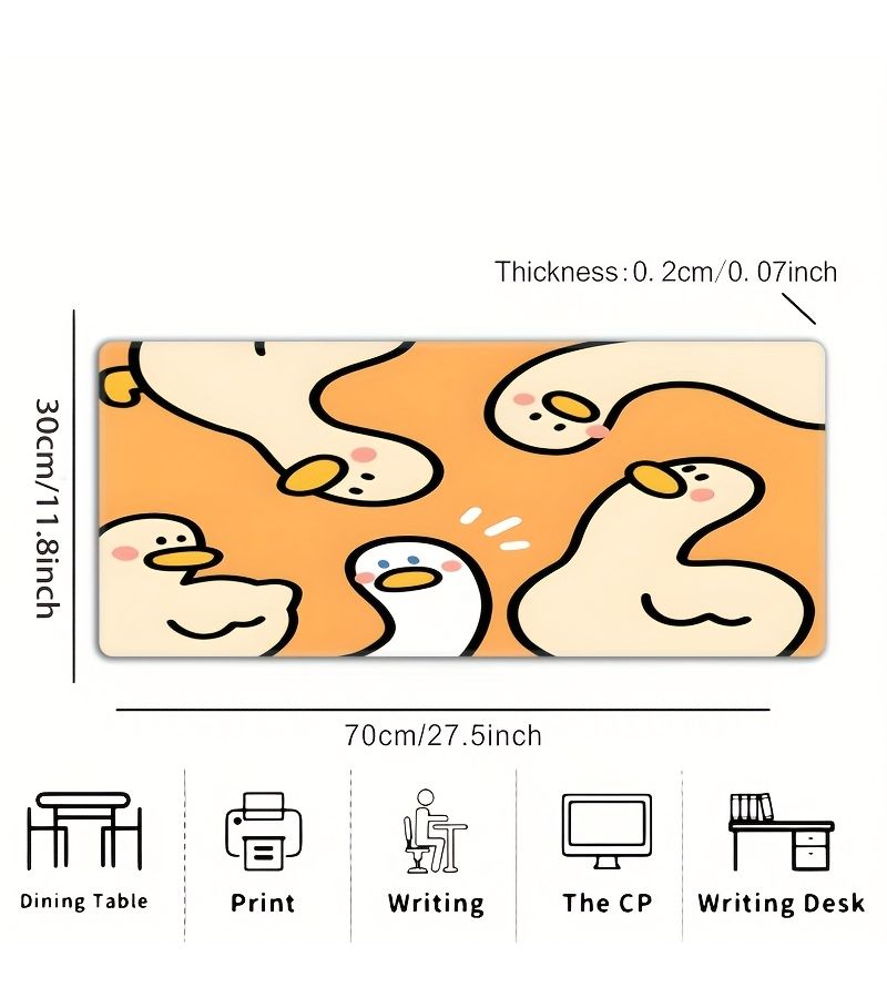 Latest 60 X 30 cm Large Duck Design Anti Slip Mouse Pad With Stitched Edges Thick Pixel Art Decor For Home Office Gaming And Computer Desk Rectangular Pc Accessory - Image 5