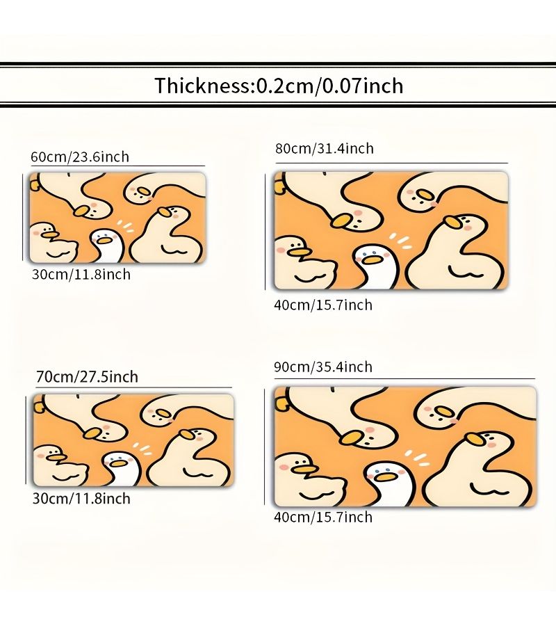 Latest 60 X 30 cm Large Duck Design Anti Slip Mouse Pad With Stitched Edges Thick Pixel Art Decor For Home Office Gaming And Computer Desk Rectangular Pc Accessory - Image 4