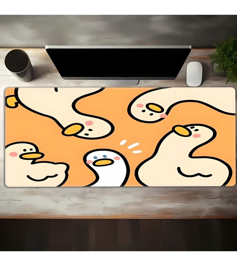Latest 60 X 30 cm Large Duck Design Anti Slip Mouse Pad With Stitched Edges Thick Pixel Art Decor For Home Office Gaming And Computer Desk Rectangular Pc Accessory - Image 1