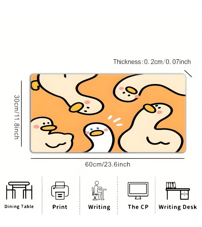 Latest 60 X 30 cm Large Duck Design Anti Slip Mouse Pad With Stitched Edges Thick Pixel Art Decor For Home Office Gaming And Computer Desk Rectangular Pc Accessory - Image 3