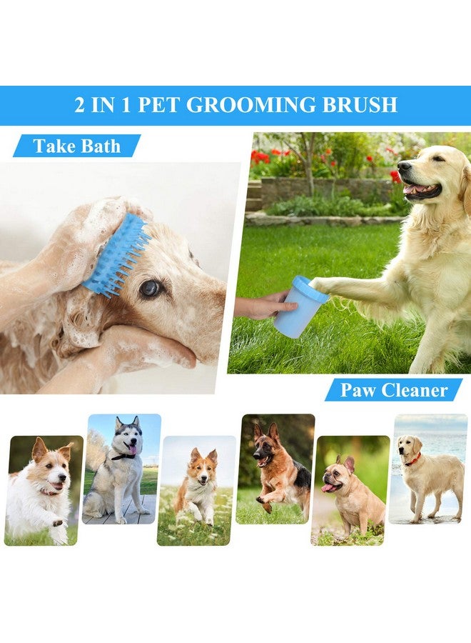 منظف أقدام الحيوانات الأليفة - فرشاة تنظيف أقدام الحيوانات الأليفة المحمولة المصنوعة من السيليكون 2 في 1 لتنظيف أقدام الكلاب باستخدام Muddy Paw (عبوة من قطعة واحدة) - مقاس كبير - Image 5