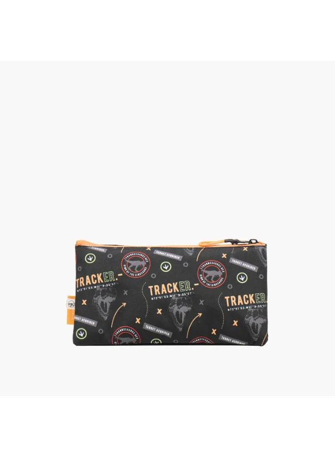 Mayfair Mayfair Dinosaur Print 3-Compartment Pencil Pouch