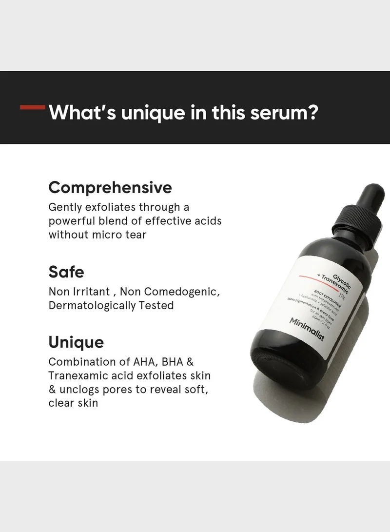 Minimalist Skincare Glycolic + Tranexamic 11% Body Exfoliator