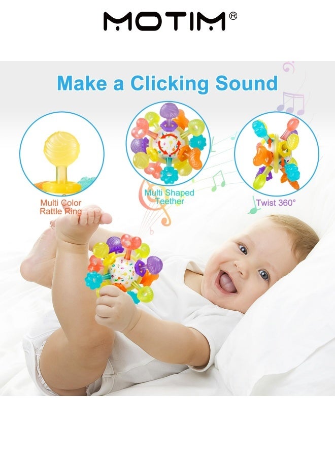 موتيم طفل سيليكون حشرجة الموت اليد الكرة التعليم المبكر هدايا عيد ميلاد حديثي الولادة ل 0-12 شهرا الأطفال الصبي فتاة الإمساك التدريب قضبان طحن الأسنان القابلة للمضغ - Image 4