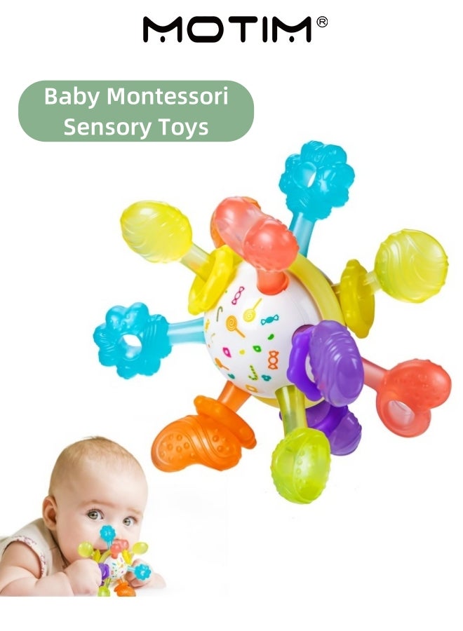 موتيم طفل سيليكون حشرجة الموت اليد الكرة التعليم المبكر هدايا عيد ميلاد حديثي الولادة ل 0-12 شهرا الأطفال الصبي فتاة الإمساك التدريب قضبان طحن الأسنان القابلة للمضغ - Image 1