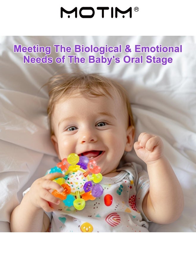 موتيم طفل سيليكون حشرجة الموت اليد الكرة التعليم المبكر هدايا عيد ميلاد حديثي الولادة ل 0-12 شهرا الأطفال الصبي فتاة الإمساك التدريب قضبان طحن الأسنان القابلة للمضغ - Image 2