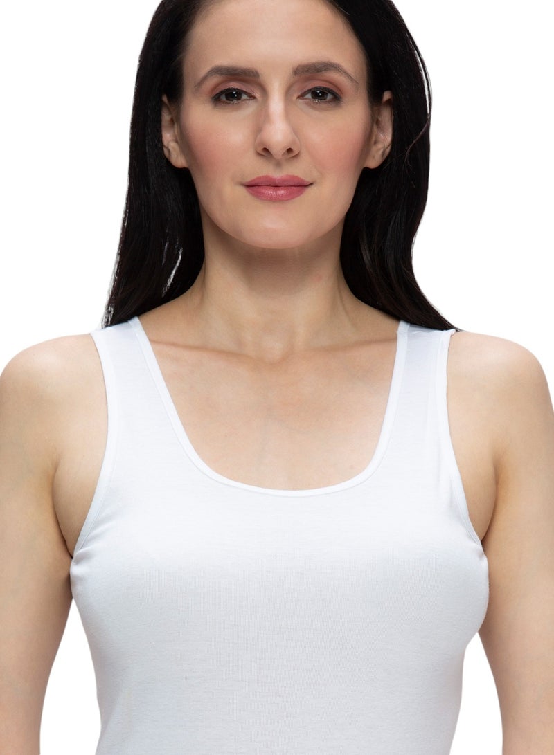 BYC WOMEN'S COTTON VEST - WHITE  - Image 5