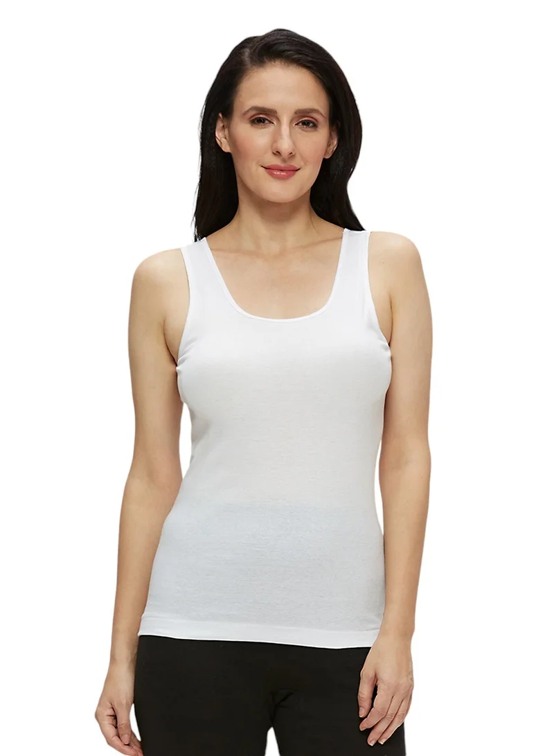BYC WOMEN'S COTTON VEST - WHITE
