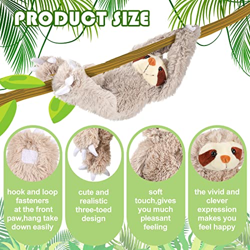 Yinder 3 Pcs Hanging Sloth Stuffed Animal 18 Inch Large Sloth Doll Plush Wild Three Toed Sloth Plush Soft Cute Sloth Gift with Hook and Loop Long Arm Leg for Huggable Birthday Party Favor Gift - Image 5