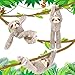Yinder 3 Pcs Hanging Sloth Stuffed Animal 18 Inch Large Sloth Doll Plush Wild Three Toed Sloth Plush Soft Cute Sloth Gift with Hook and Loop Long Arm Leg for Huggable Birthday Party Favor Gift - Image 2