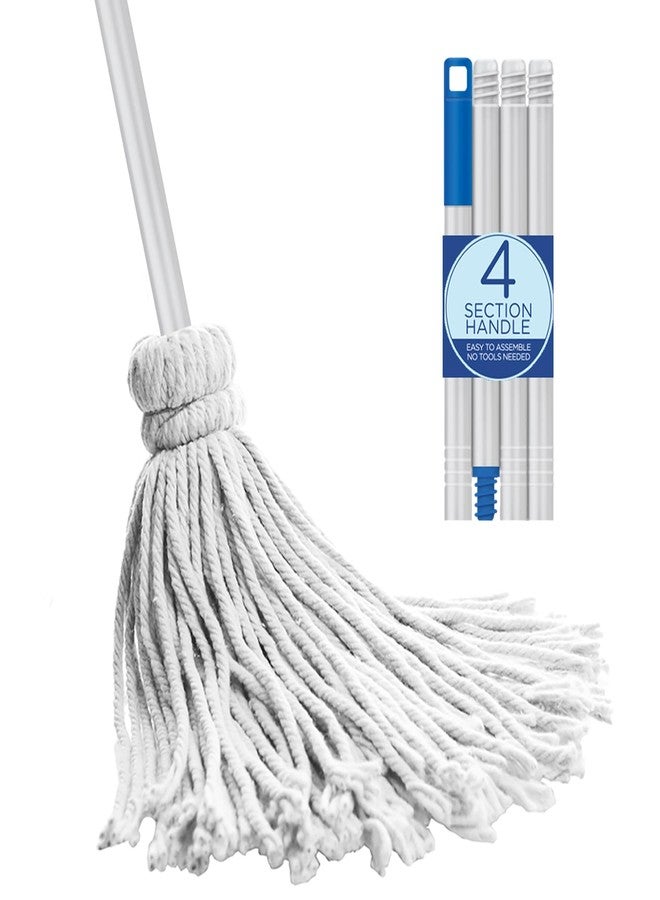 Lola Products 12 Oz. Cotton String Wet Mop w/ Wire Wound Head, Absorbs 4X its Weight in Water, Durable & Super Absorbent Floor Cleaning, 1 Count - Image 1