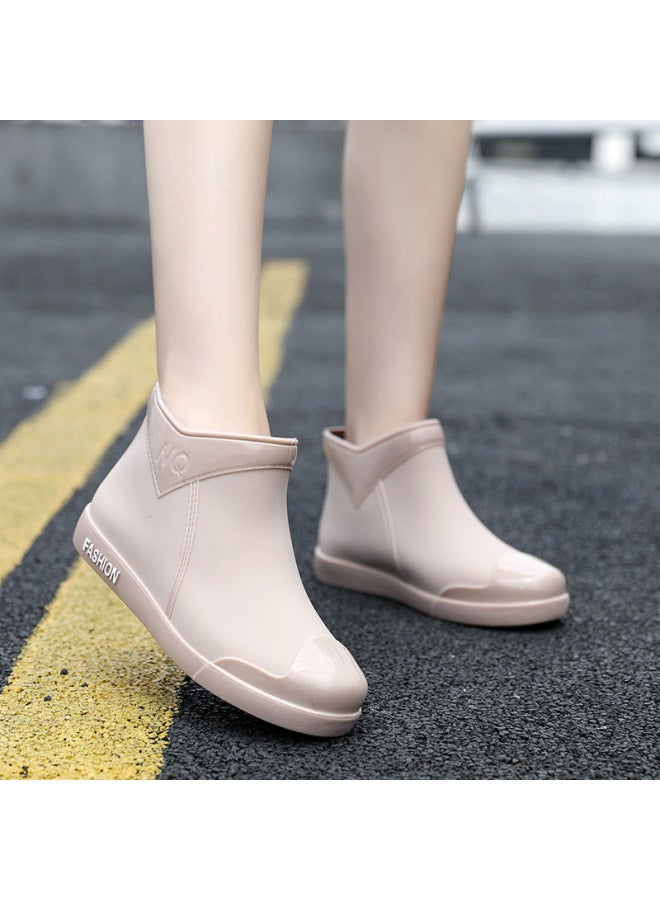New Fashion Men's Rain Boots Women's Summer Non-slip Wear-resistant Comfortable Thick Bottom Short Tube Couple Water Shoes Outer Wear Men's And Women's Rubber Shoes