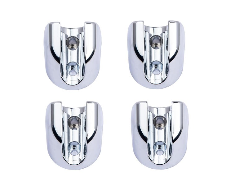 LUVBATH FITTING Multi-Purpose Wall Mounted Hook for Health Faucet Holder, Silver Chrome Finish ABS Plastic Hand Shower Holders for Bathroom and Kitchen (Pack of 4) - Image 1