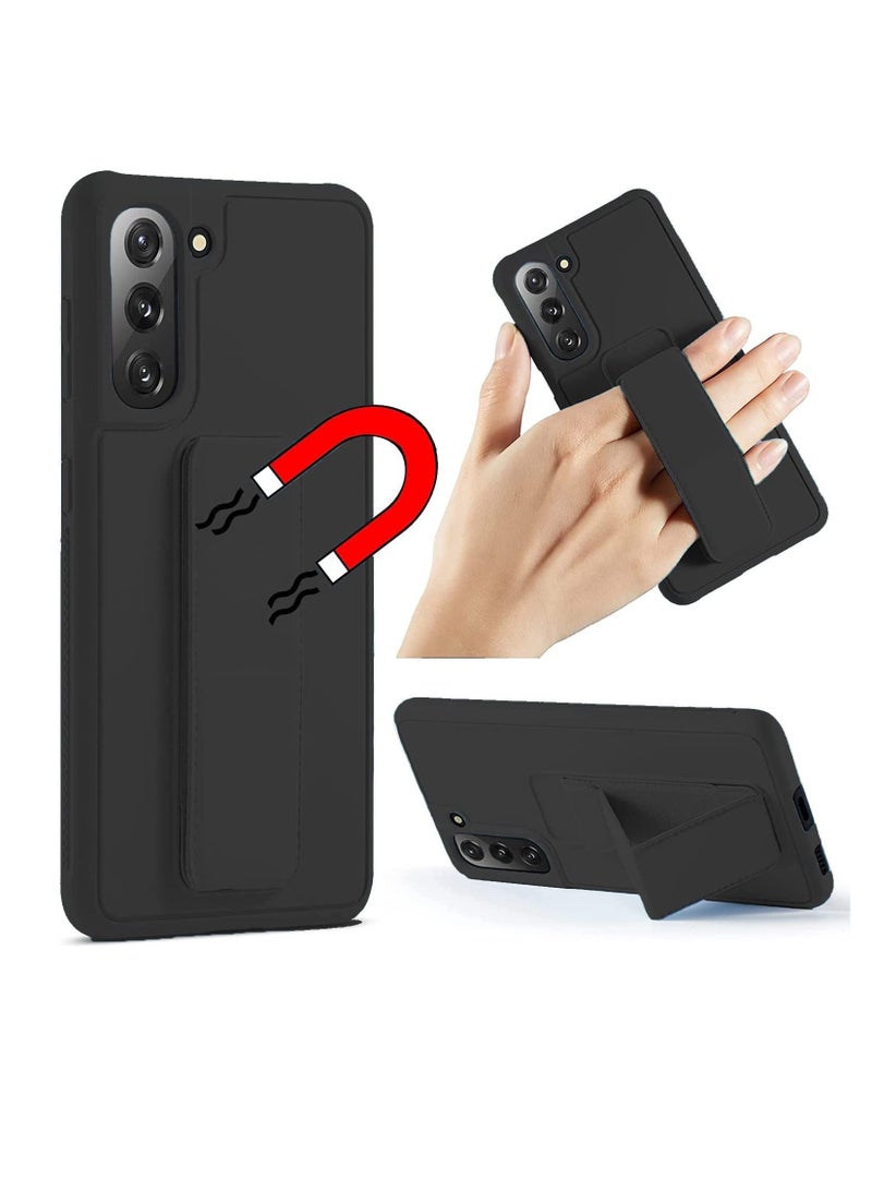 BORTONY Galaxy A14 4G Case Magnetic Car Mount Kickstand and Holder Premium Silicone Vertical Horizontal Hand Strap Grip with Multi Stand for Samsung Galaxy A14 4G Cover - Image 1