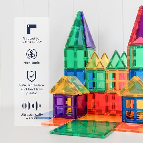 CONNETIX Magnetic Tiles Rainbow Creative Pack,102 Pieces - Image 3