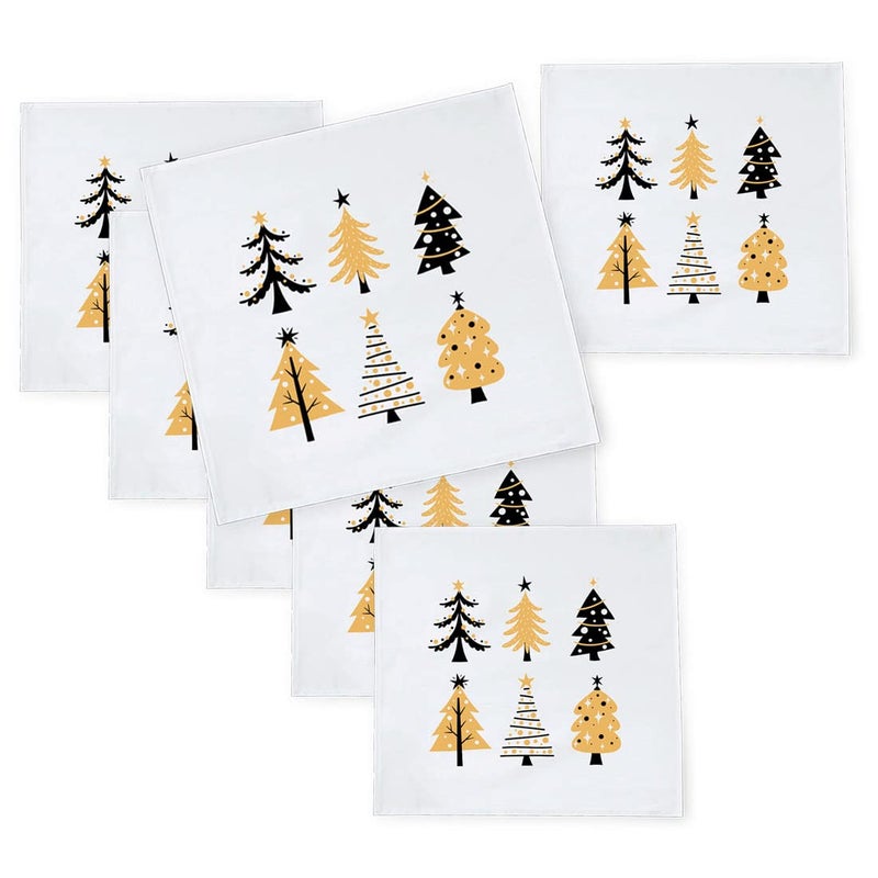 Khakee 6 Pcs Christmas Theme Silk Table Napkins 10x 10 for Xmas Decoration Christmas OrnamentsChristmas Giftxmas21359 - Image 1