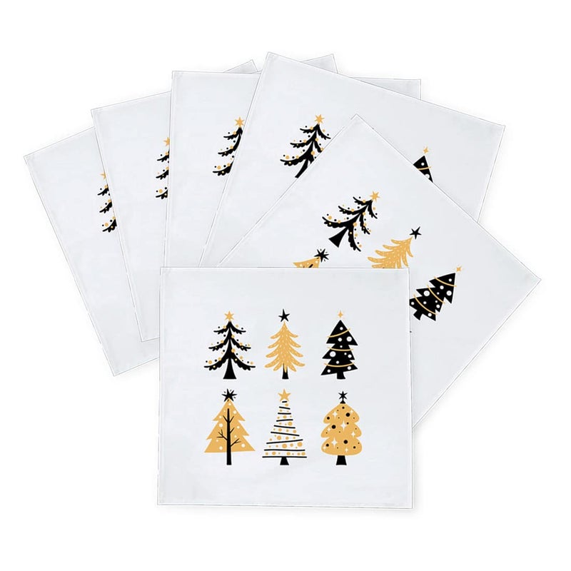 Khakee 6 Pcs Christmas Theme Silk Table Napkins 10x 10 for Xmas Decoration Christmas OrnamentsChristmas Giftxmas21359 - Image 2