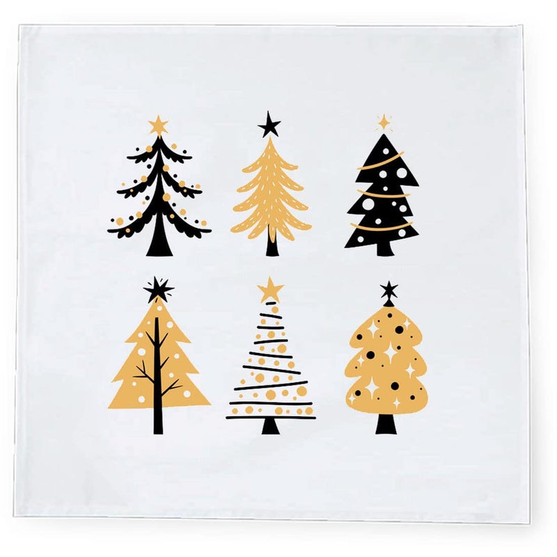 Khakee 6 Pcs Christmas Theme Silk Table Napkins 10x 10 for Xmas Decoration Christmas OrnamentsChristmas Giftxmas21359 - Image 3