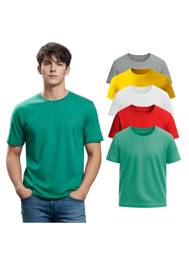 برينت شوب فور مي مجموعة مكونة من 5 تي شيرتات للرجال - تي شيرت برقبة دائرية وأكمام قصيرة - عبوة من 5 تي شيرتات برقبة دائرية - Image 1