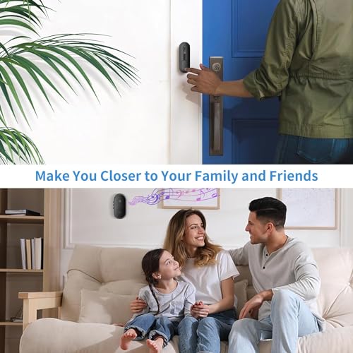 lokza Wireless Door Bell for Home Long Range, Waterproof Calling Bell Cordless Door Bell up to 1000ft Range with 55 Chimes, LED Light, 5-Level Volume (2 Receivers + 1 Button) - Image 5