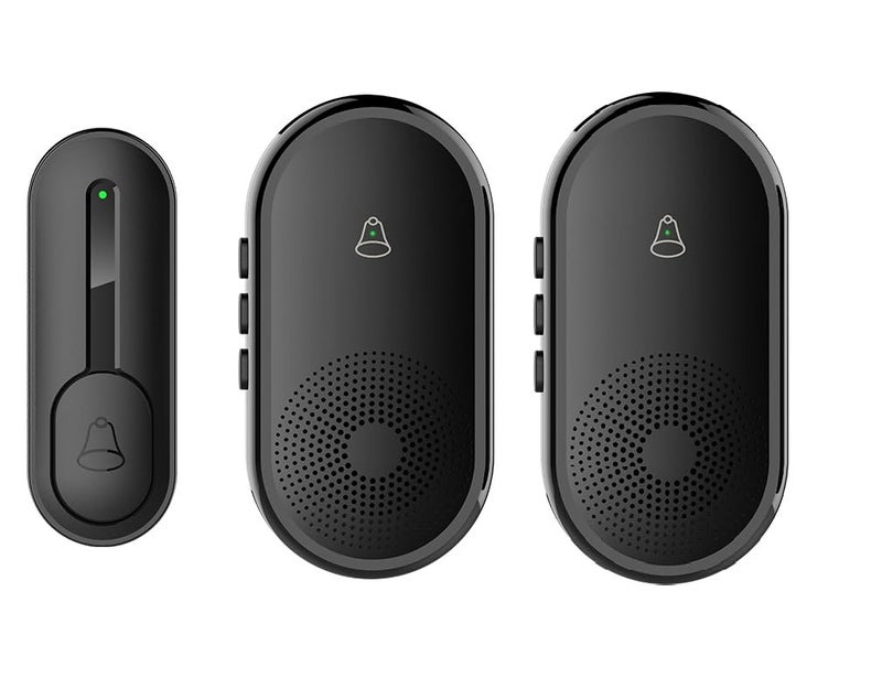 lokza Wireless Door Bell for Home Long Range, Waterproof Calling Bell Cordless Door Bell up to 1000ft Range with 55 Chimes, LED Light, 5-Level Volume (2 Receivers + 1 Button) - Image 1