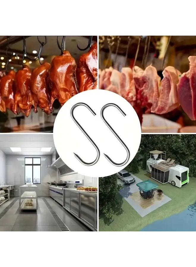 20 قطعة من خطافات اللحم الثقيلة على شكل حرف S مقاومة للصدأ من الفولاذ المقاوم للصدأ 304 لخطافات الجزار - Image 4