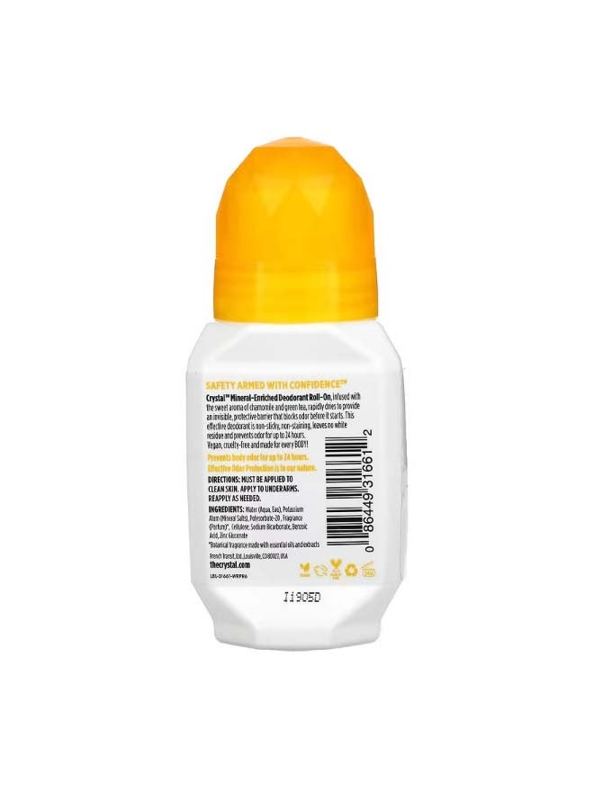 CRYSTAL Mineral-Enriched Deodorant Roll-On Chamomile and Green Tea 2.25 fl oz 66 ml - Image 2
