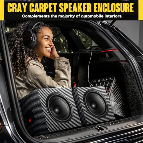 Suacopzar 4 Inch PVC Finish Subwoofer Box, Single Car Speaker Enclosure, Car Ported Speaker Enclosure Car Audio Enclosure, Single Sub Box Enclosure with Sound-Absorbing Cotton & Speaker Spikes Pad Mat - Image 2