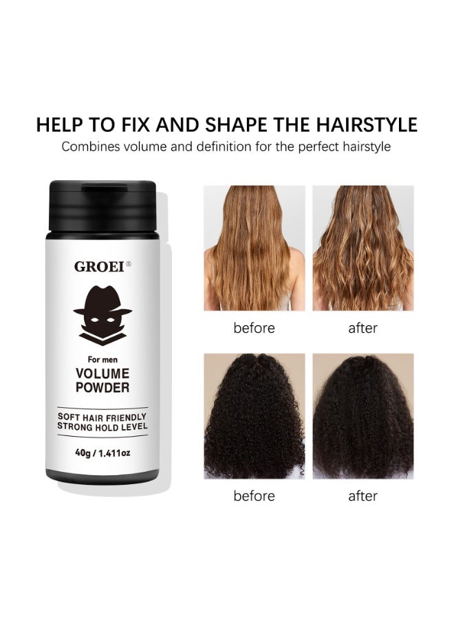 GROEI 2-PACKS Texturizing Powder for Men, Easy to Apply, Instantly Adds Texture and Volume, All Natural Ingredients, Strong Hold Hair Powder for Men 40g*2 - Image 4
