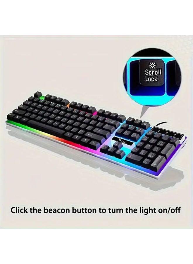 طقم لوحة مفاتيح RGB للجيم وماوس أسود بسلك USB، 104 مفتاح بإضاءة خلفية LED لأجهزة الكمبيوتر وبلاي ستيشن 4 - Image 5