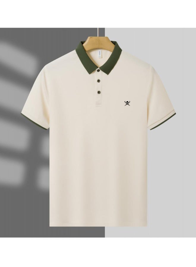 Hackett London Polo shirt with LOGO printing logo and contrast collar breathable leisure sports short sleeve shirt with slim POLO for men and women. - Image 4
