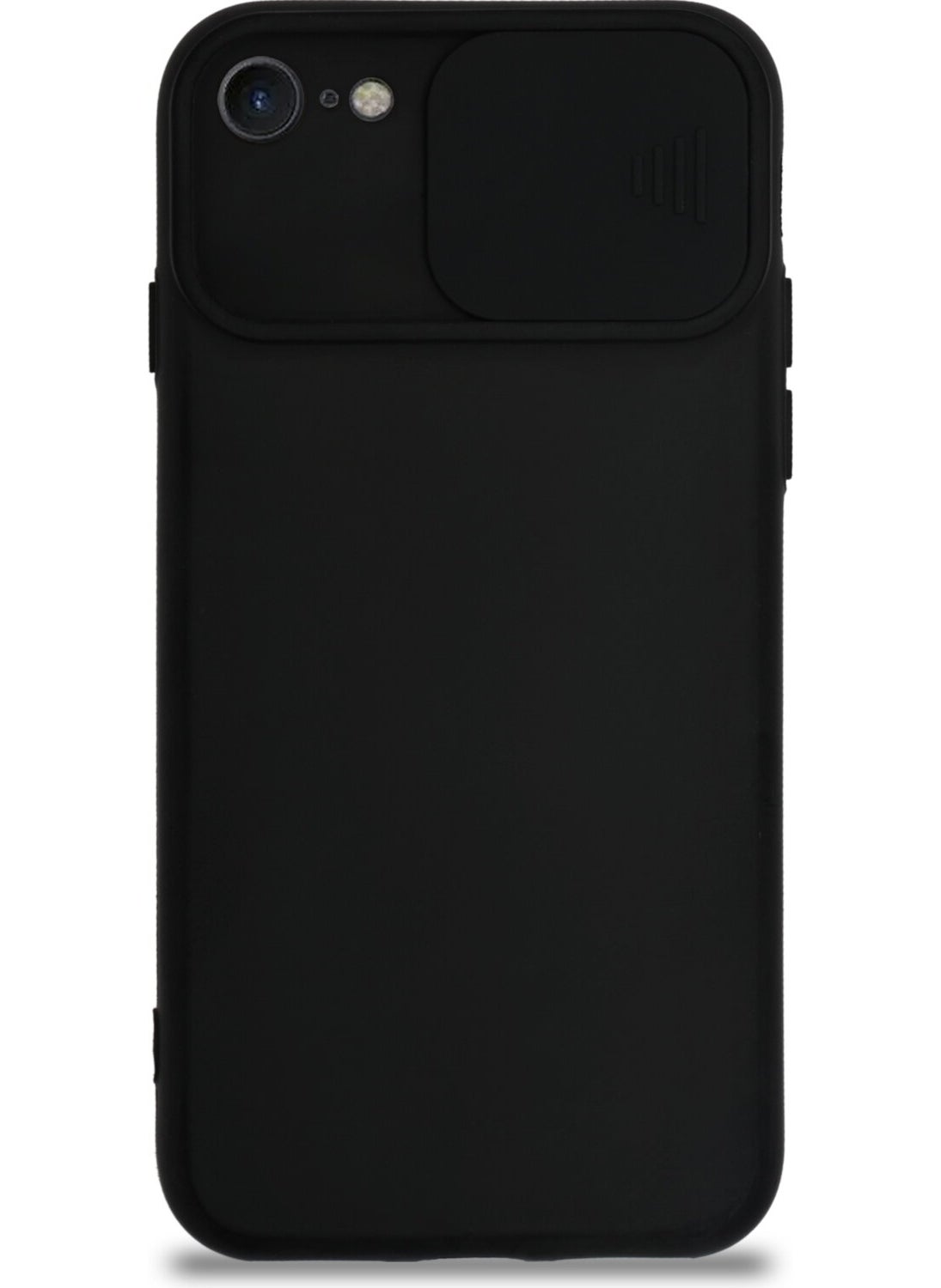 Case World - Apple iPhone Se 3 2022 Cover Camera Protected Sliding Colored Silicone Case - Black - Image 1