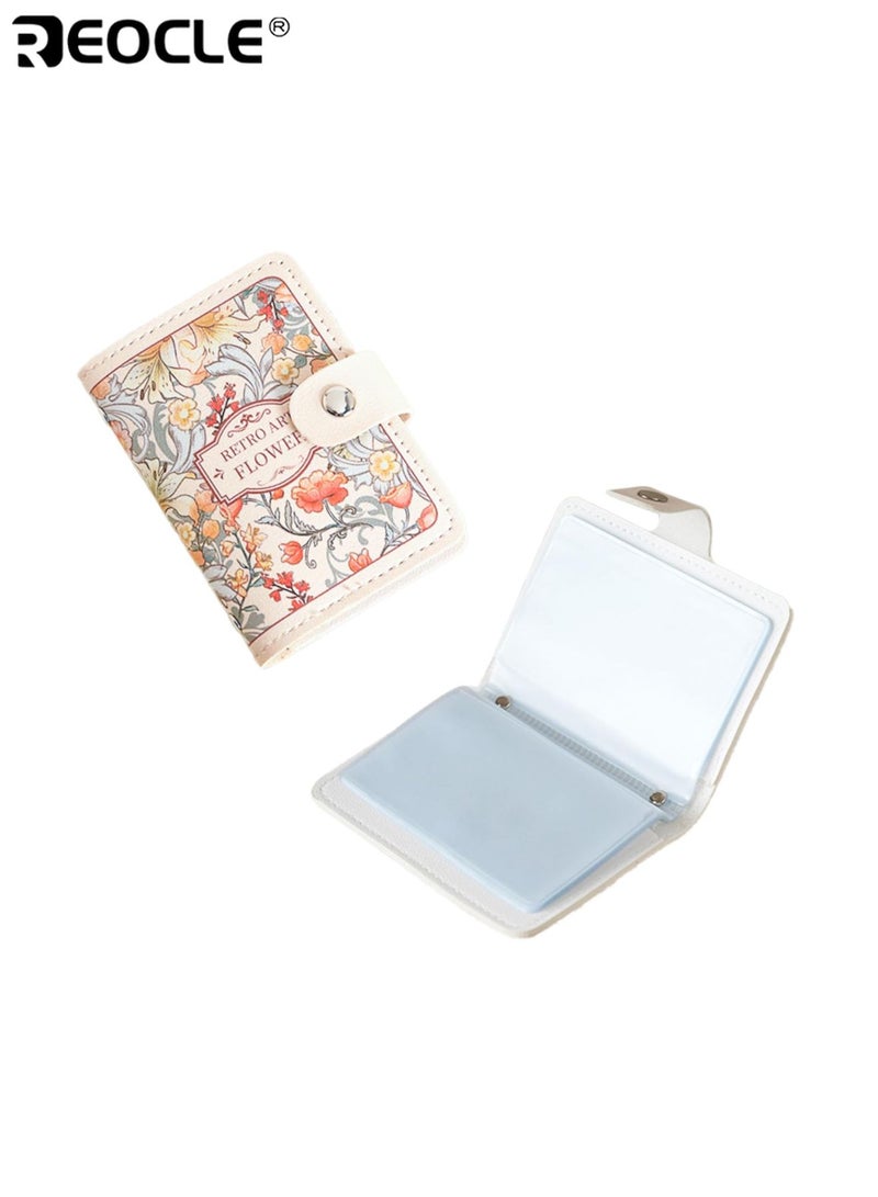REOCLE Women's Floral Credit Card Holder with Multi Slot Organizer and Snap Closure Design Womens Compact Wallet with ID License Storage for Everyday Casual Use - Image 3