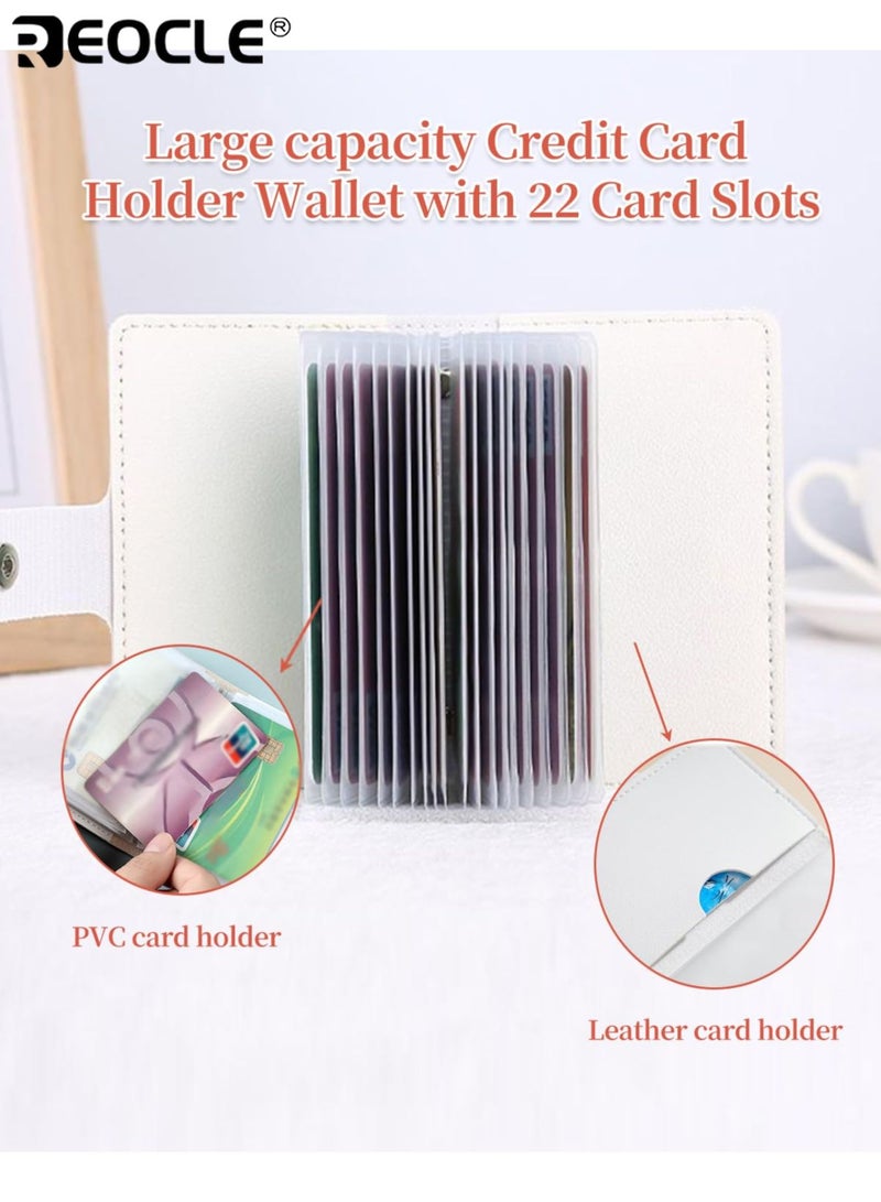 REOCLE Women's Floral Credit Card Holder with Multi Slot Organizer and Snap Closure Design Womens Compact Wallet with ID License Storage for Everyday Casual Use - Image 5