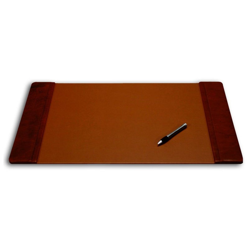 Dacasso Pad with Side Rails Luxury Leather Blotter for WritingExecutive Desk Surface Protector 255 x 1725 Mocha