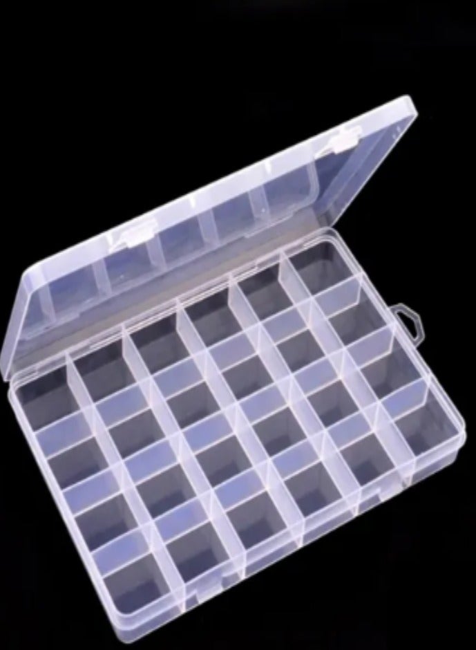SOLASTA 24 Grids Plastic Organizer Box for Clear Craft Storage Bead Organizer Box Earring Organizer Travel Pill Organizer Jewelry Organizer Storage Boxes Screw Seed  - Image 1