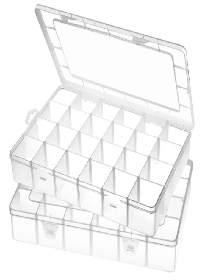 SOLASTA 24 Grids Plastic Organizer Box for Clear Craft Storage Bead Organizer Box Earring Organizer Travel Pill Organizer Jewelry Organizer Storage Boxes Screw Seed  - Image 3