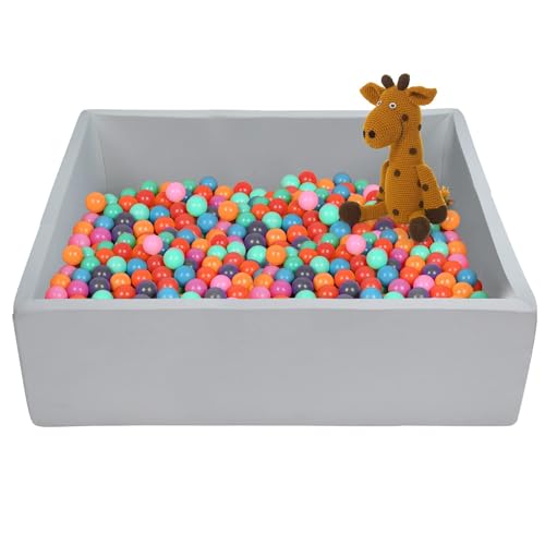 TRENDBOX Extra Large Ball Pit 472x472x138in Memory Foam Pit Soft Pool Soft Equipment for Toddlers Kids  Light Gray Balls NOT Included - Image 1