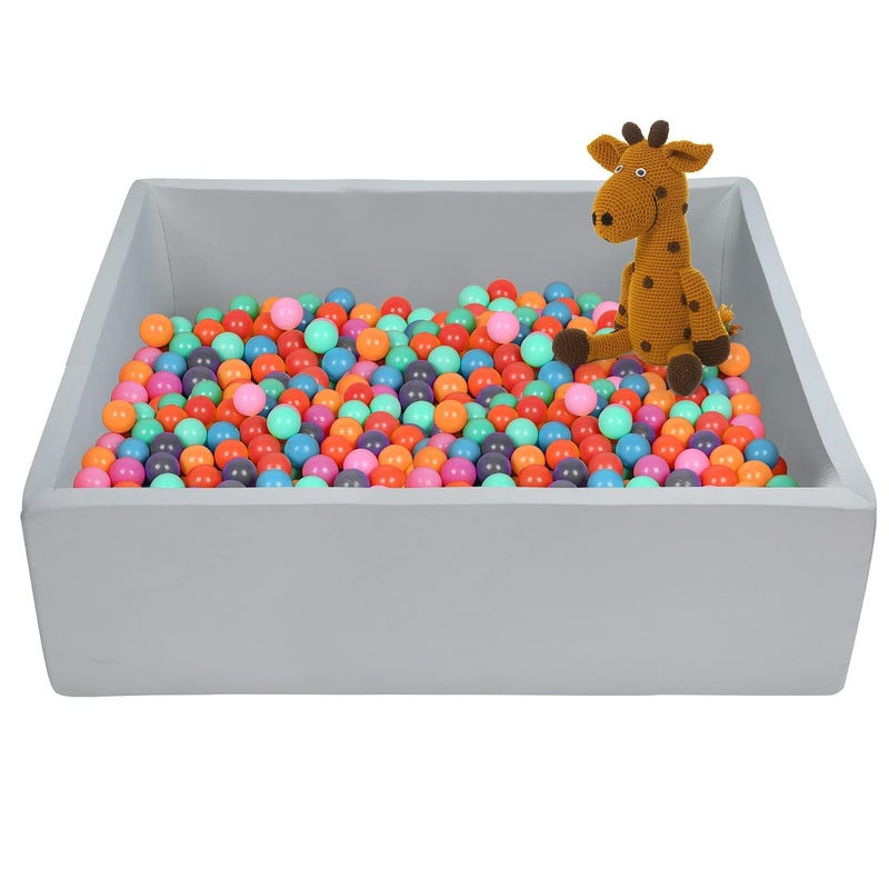 TRENDBOX Extra Large Ball Pit 472x472x138in Memory Foam Pit Soft Pool Soft Equipment for Toddlers Kids  Light Gray Balls NOT Included - Image 2