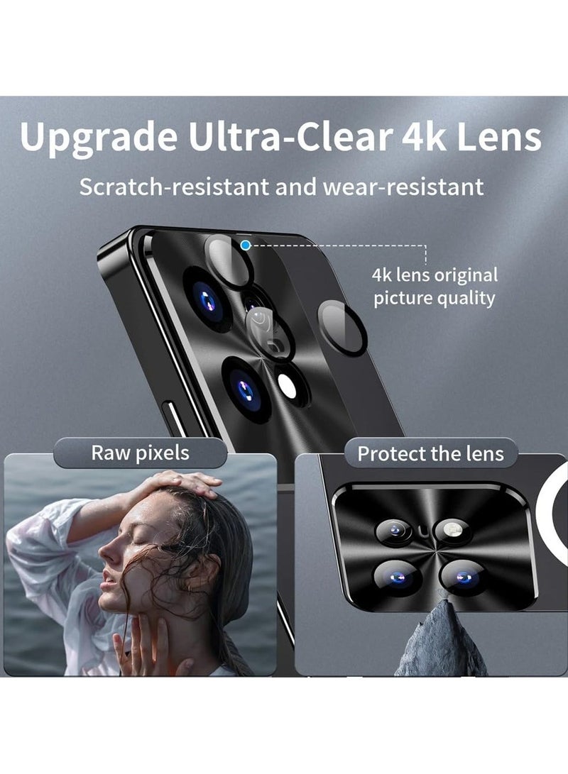 general Magnetic Case Compatible with Motorola Edge 50 Pro 5G, Metal Frame with Magnetic Charger Lens Protection Matte Translucent Shockproof Cover for Moto Edge 50 Pro - Image 3