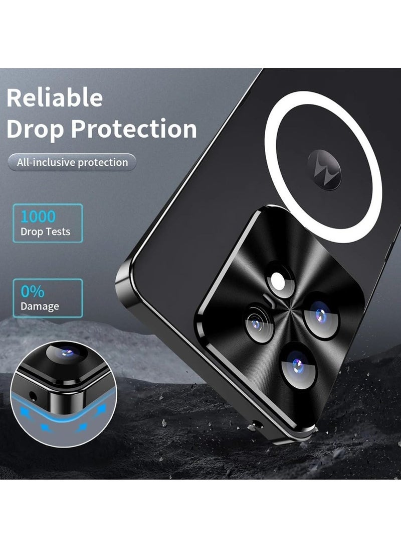 general Magnetic Case Compatible with Motorola Edge 50 Pro 5G, Metal Frame with Magnetic Charger Lens Protection Matte Translucent Shockproof Cover for Moto Edge 50 Pro - Image 5