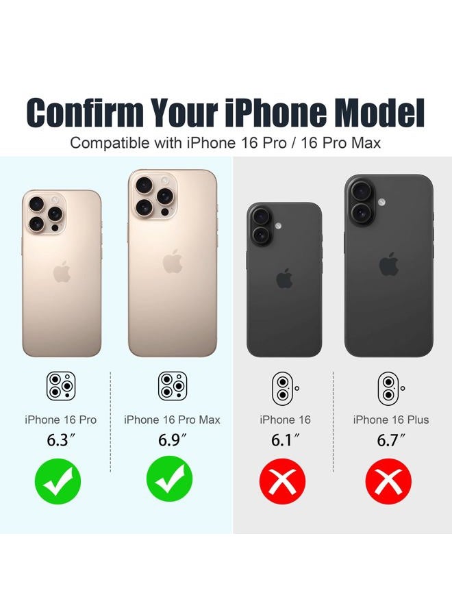 AGVEE 3+3 6 Pack for iPhone 16 Pro 6.3" / 16 Pro Max 6.9" Camera Lens Cover Protector, Bling Diamond & Bling Glitter Metal Ring 9H Tempered HD Glass Camera Cover Protector Film, Bling-Silver - Image 2
