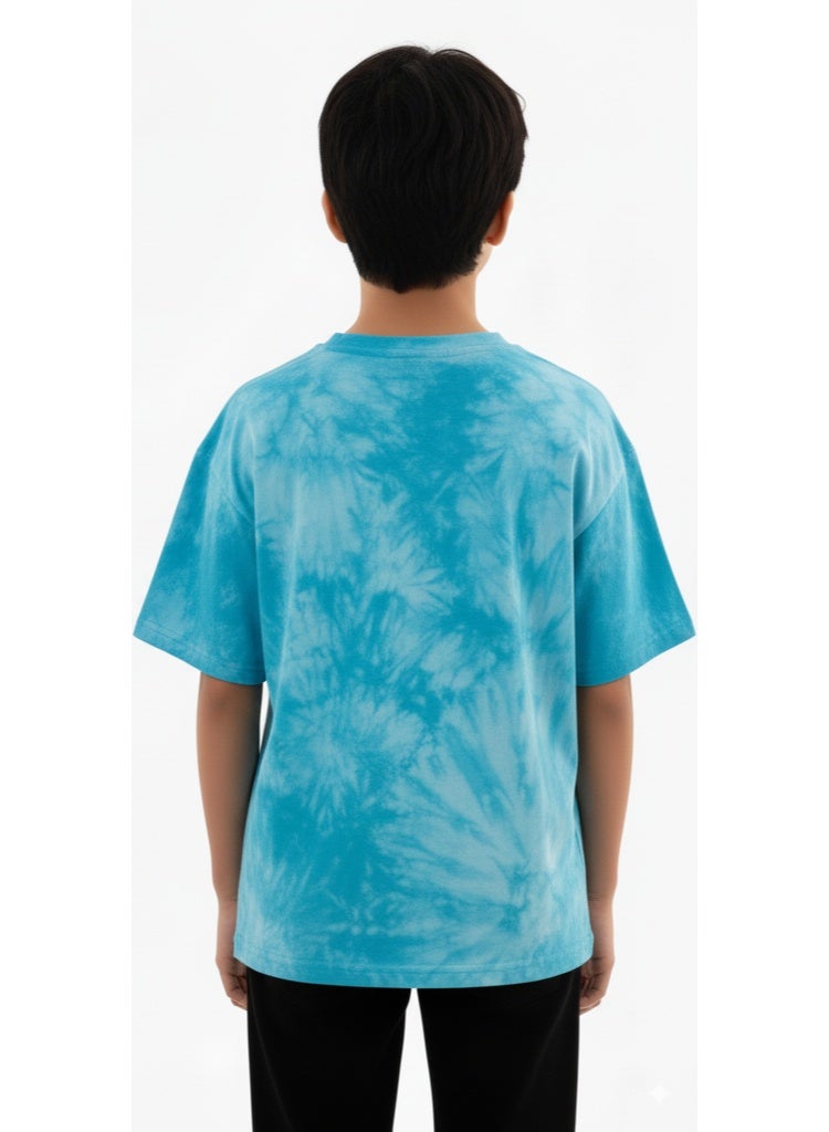 JOANNA 23KY309B Boy's Better Days Ahead Quotes Round Neck Short Sleeve T-Shirt - Turquoise - Image 3