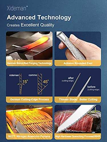 Xideman 16-Piece ​Modern Hammered Cutlery Set with Ultra Sharp 2-in-1 Serrated Knife, 18/10 Stainless Steel Silverware Flatware Set Service for 4, Tableware Utensil, Forks Spoons Knives Set - Image 4