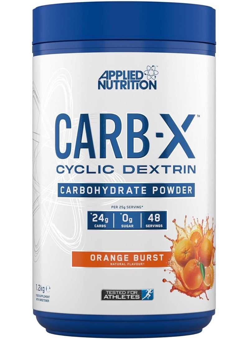Applied Nutrition Carb X Highly Branched Cyclic Dextrin Carbohydrates, Intra & Post Workout Carbs Powder, Fuel Training & Recovery, Vegan, Gluten Free, Sugar Free, 1.2kg 48 Servings (Orange Burst) - Image 1