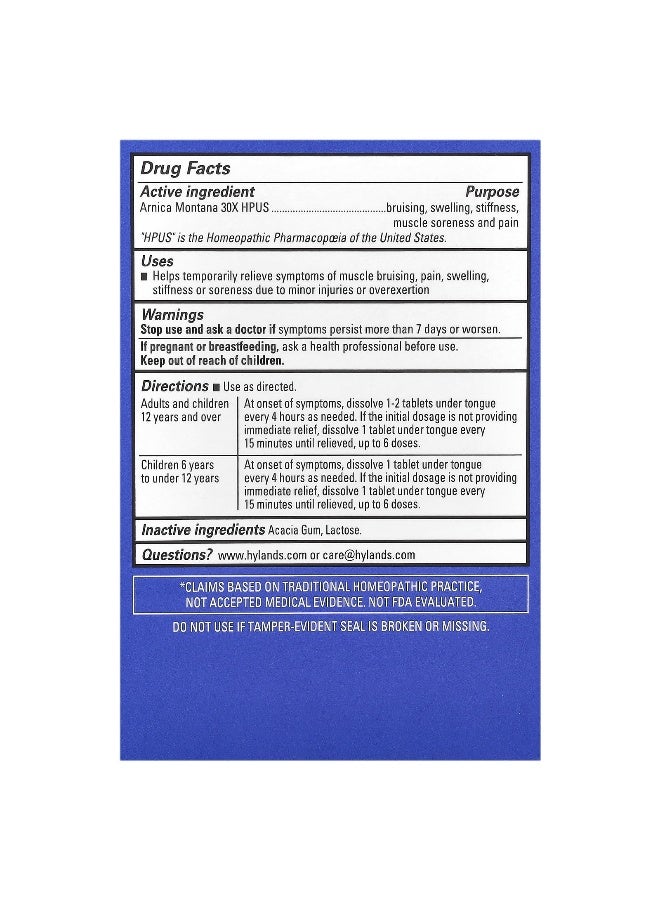 Hyland's Naturals Hyland's Naturals, Arnica 30X, 50 Quick-Dissolving Tablets - Image 2