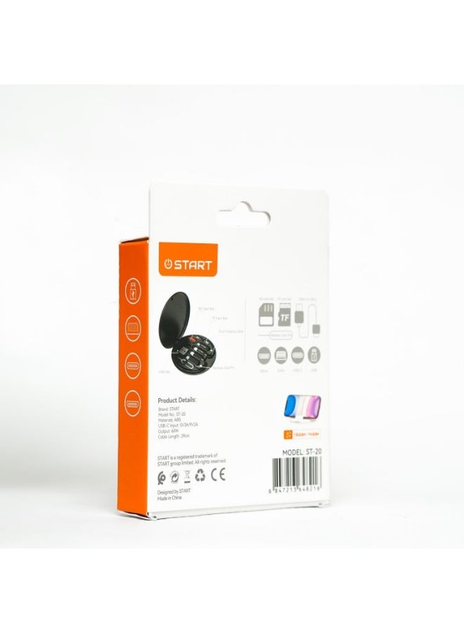 START ST-20 Multi-Charging Cable – 60W Fast Charging Data Cable Set with Compact Storage and Travel Design | START 60W Fast Charging Data Cable Set ST-20 Portable Storage Box - Image 3