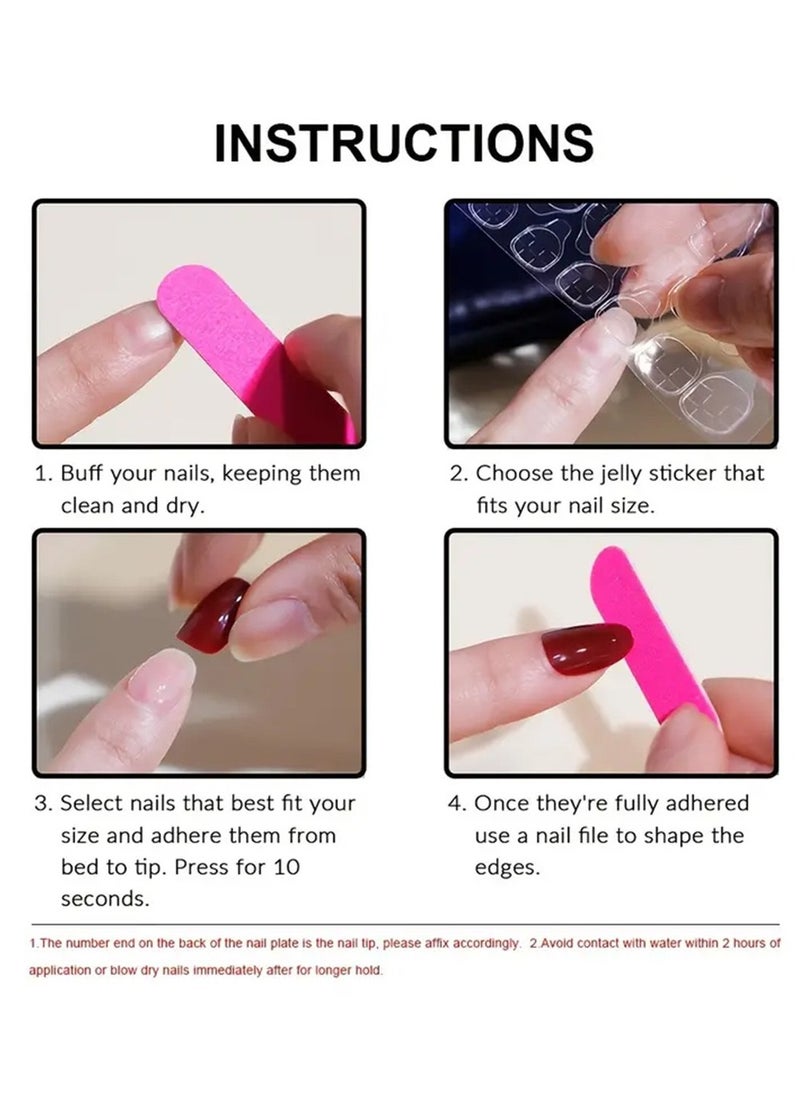 JOSQUEWNN - Press on nails,24pcs,Stylish Minimalist Nude Press-On Nails with White Heart Design, Mini Nail Tips Perfectly Showcasing Elegance and Cuteness, Fake Acrylic Nails With Glue Kit. - Image 1