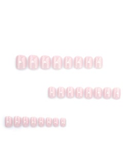 JOSQUEWNN Press on nails,24pcs,Stylish Minimalist Nude Press-On Nails with White Heart Design, Mini Nail Tips Perfectly Showcasing Elegance and Cuteness, Fake Acrylic Nails With Glue Kit.  - Image 5